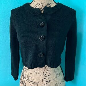White House Black Market Crop Button Front Cardigan Sweater S
